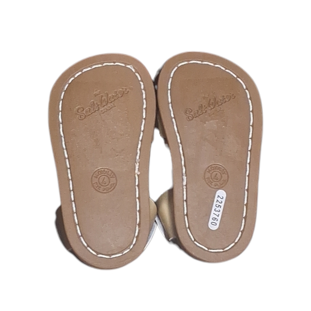 Salt Water Sandals by Hoy Shoe The Original Sandal TODDLERS  GOLD 820 Size 4 - Picture 6 of 6